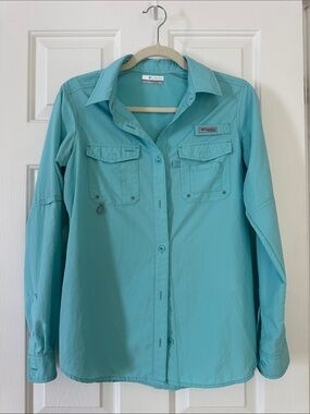 COLUMBIA PFG Long Sleeve Button Down Shirt Small